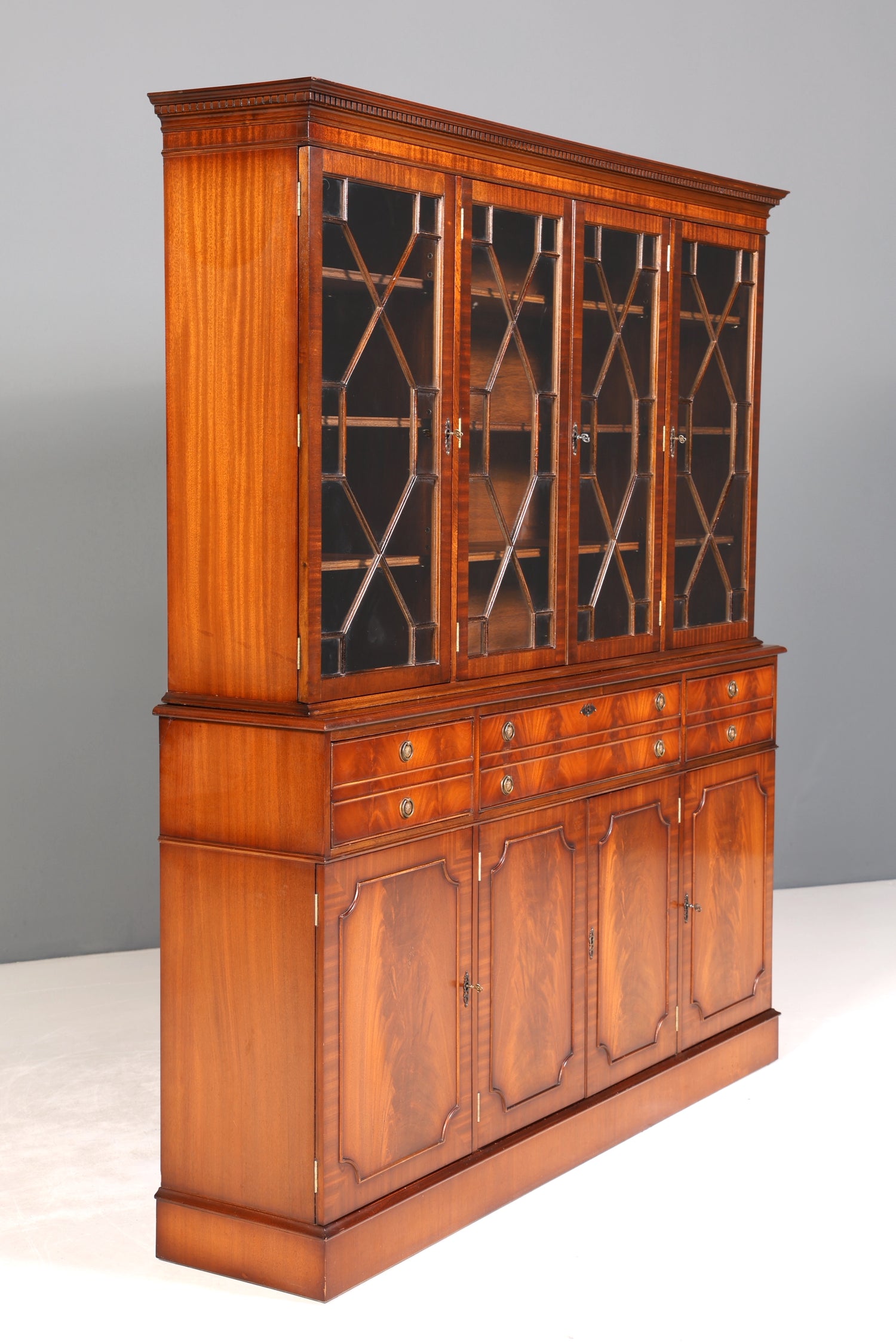 Wunderschöne Englische Vitrine echt Holz Sekretär Bibliothek UK Bücherschrank Englisch Regal Buffet