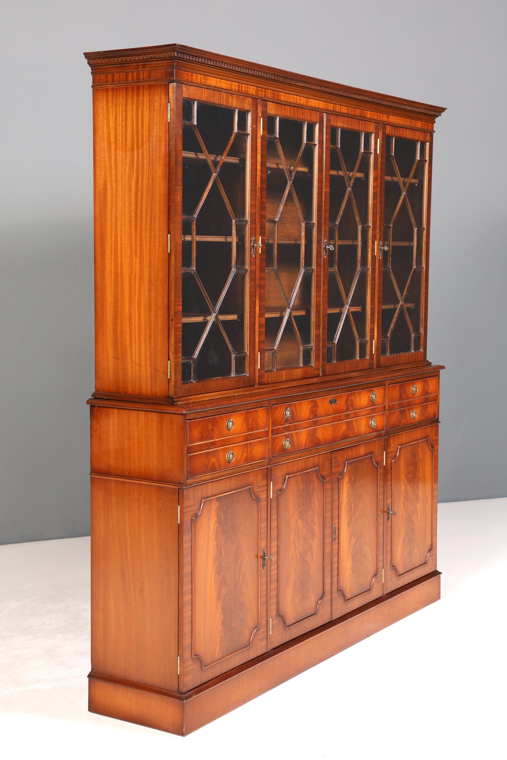 Wunderschöne Englische Vitrine echt Holz Sekretär Bibliothek UK Bücherschrank Englisch Regal Buffet