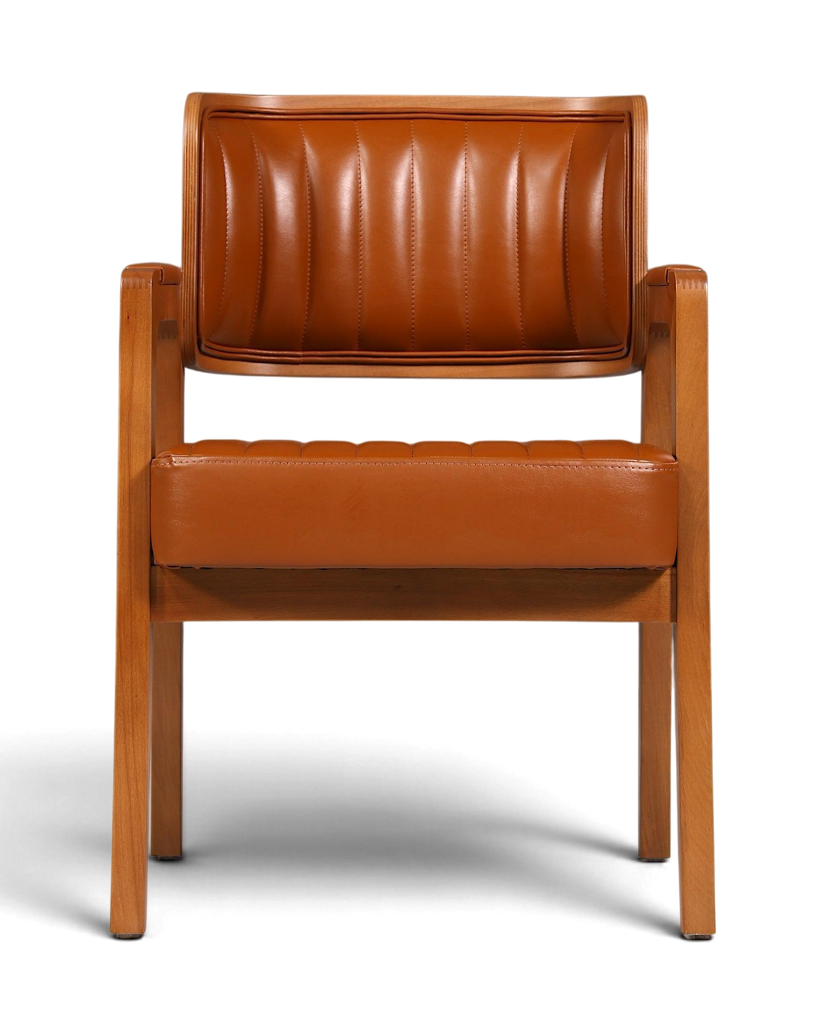Edler Armlehnstuhl "LIMA" Cognac Esszimmerstuhl mit Korbgeflecht Polsterstuhl Armlehnstuhl Sekretär Stuhl