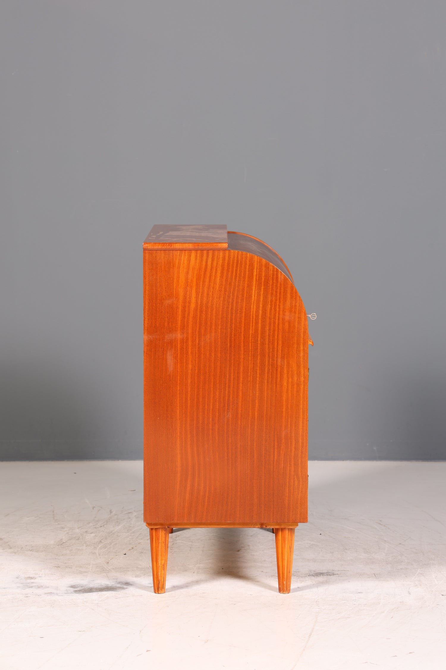 Stilvoller Mid Century Rollladen Sekretär echt Holz Büro Schrank Vintage Schreibkommode