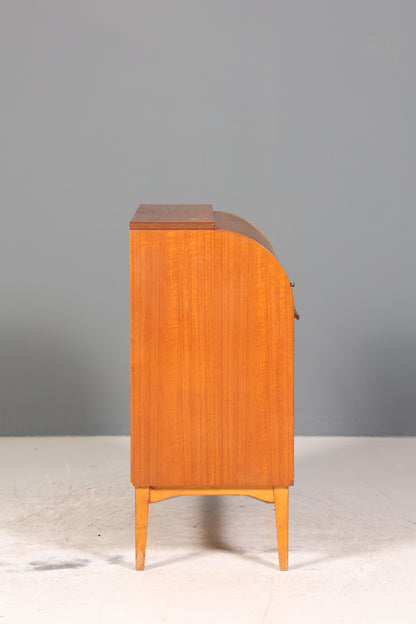Wunderschöner Mid Century Rollladen Sekretär echt Holz Büro Schrank Vintage Schreibkommode