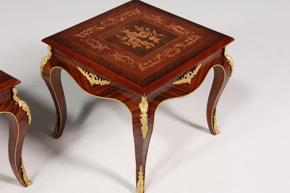 2x Traumhafte Barock Stil Louis XV Couchtische Antik Stil Ablagetische
