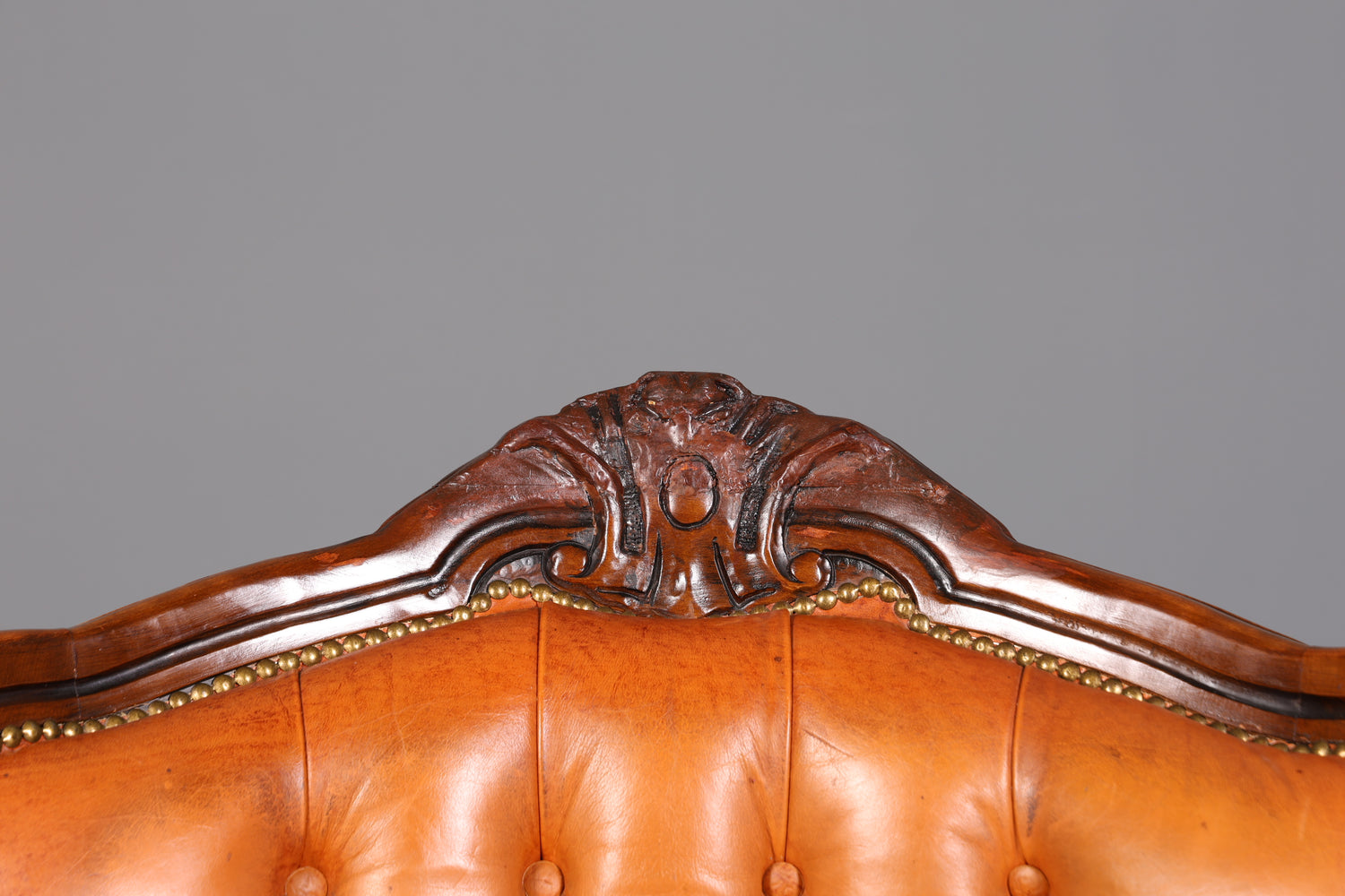 Königlicher Barock Sessel echt Rokoko Leder Armlehnsessel  Luxus Chesterfield Sessel 2 von 2