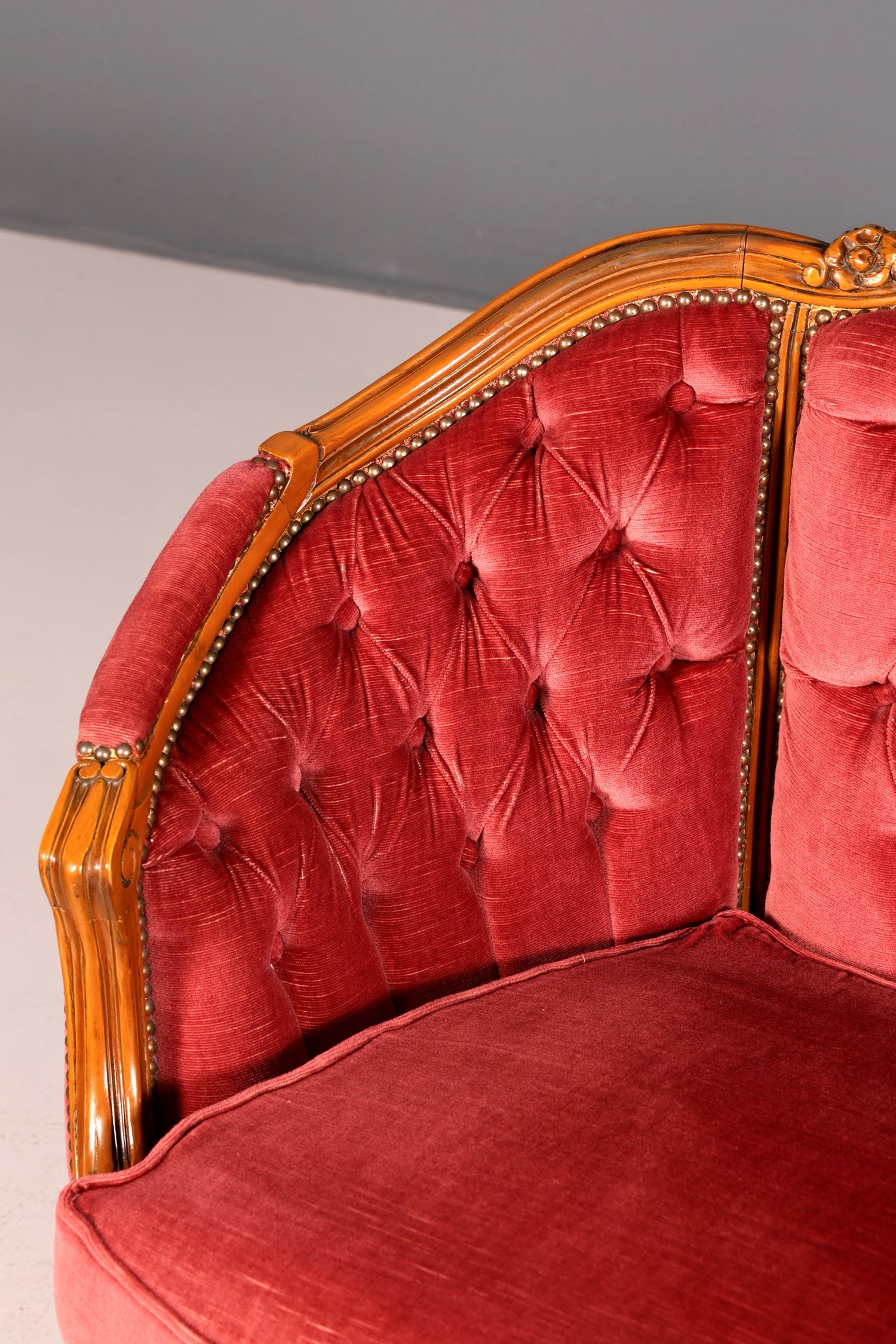 G064 Finish cm Wunderschönes Chippendale Sofa Barock Stil Couch Samt Stoff 3 Sitzer