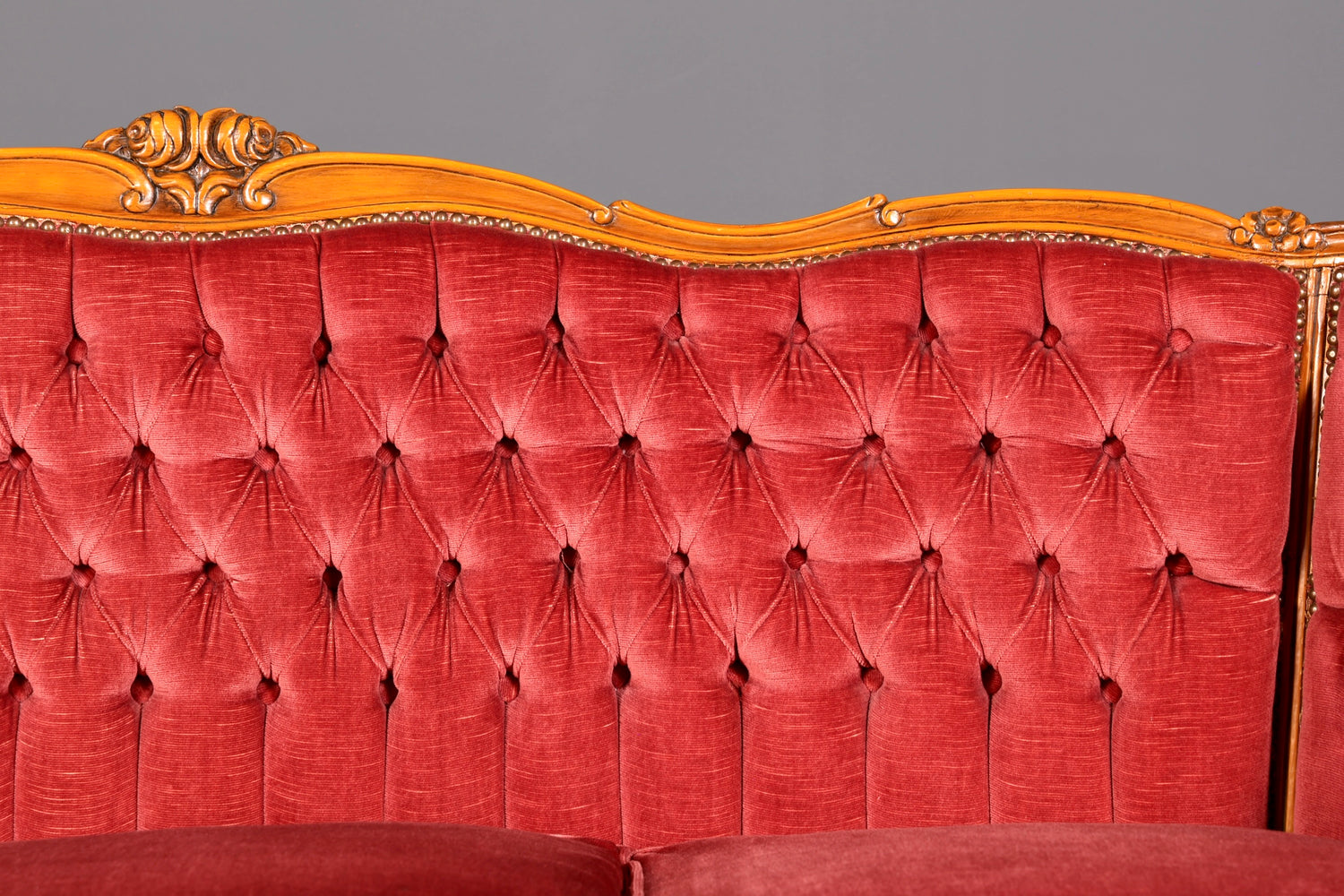 G064 Finish cm Wunderschönes Chippendale Sofa Barock Stil Couch Samt Stoff 3 Sitzer