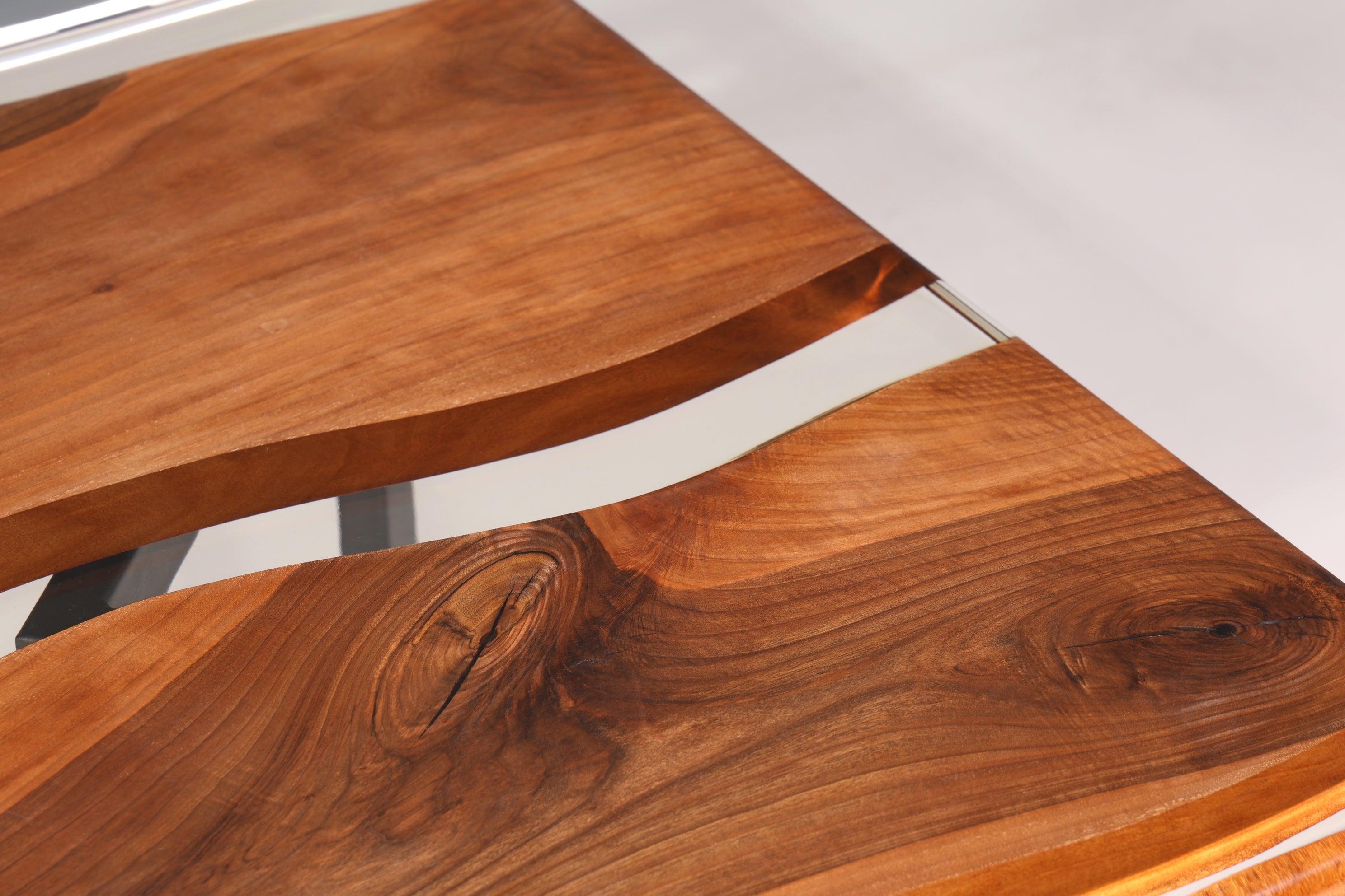 Beeindruckender Epoxidharz Tisch 160-90cm Nussbaum Esszimmer Tisch Epoxy Esstisch Küchentisch