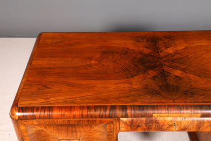 Beeindruckender Original Art Deco Schreibtisch Nussbaum Bürotisch Massivholz Antik Vintage