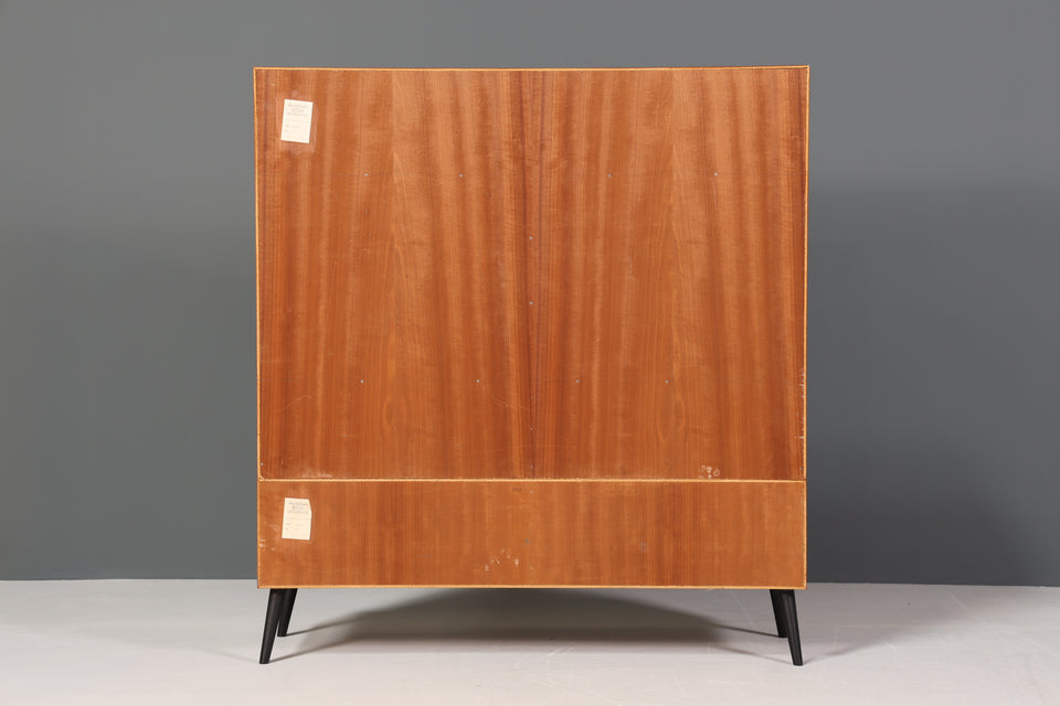 Edler Mid Century Schrank Vintage Highboard Sekretär Holz Regal