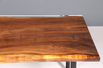 Beeindruckender Epoxidharz Tisch 160-90cm Nussbaum Esszimmer Tisch Epoxy Küchentisch massiv Holz