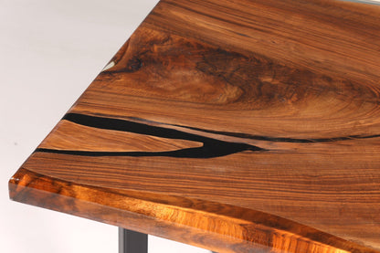 Beeindruckender Epoxidharz Tisch 160-90cm Nussbaum Esszimmer Tisch Epoxy Küchentisch massiv Holz