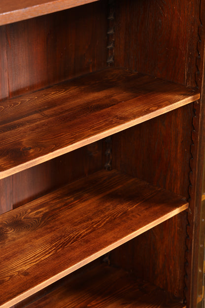 Traumhafte Jugendstil Vitrine Antike Holz Bücherschrank Eiche Antik Schrank Geschirrschrank 1 von 6