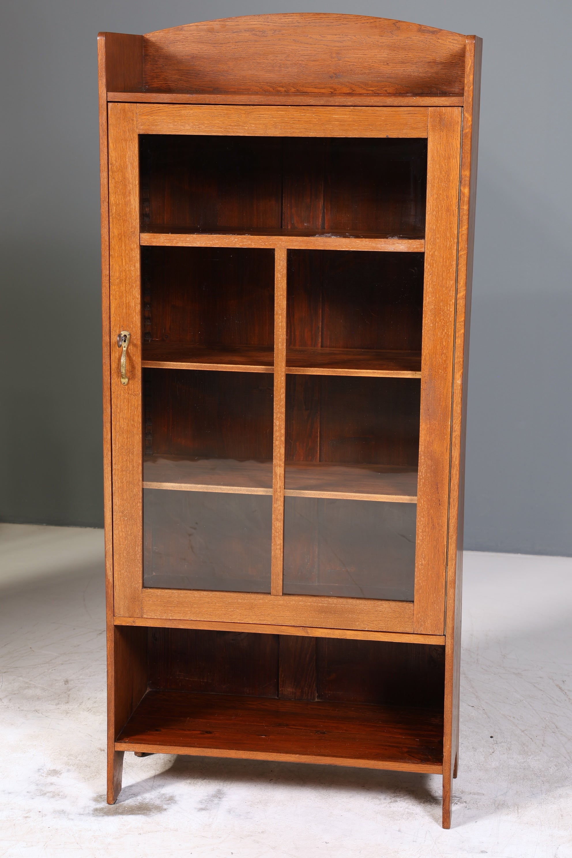 Traumhafte Jugendstil Vitrine Antike Holz Bücherschrank Eiche Antik Schrank Geschirrschrank 1 von 6