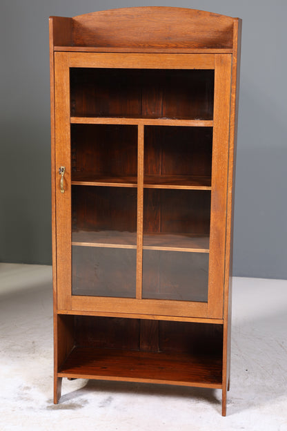 Traumhafte Jugendstil Vitrine Antike Holz Bücherschrank Eiche Antik Schrank Geschirrschrank 1 von 6