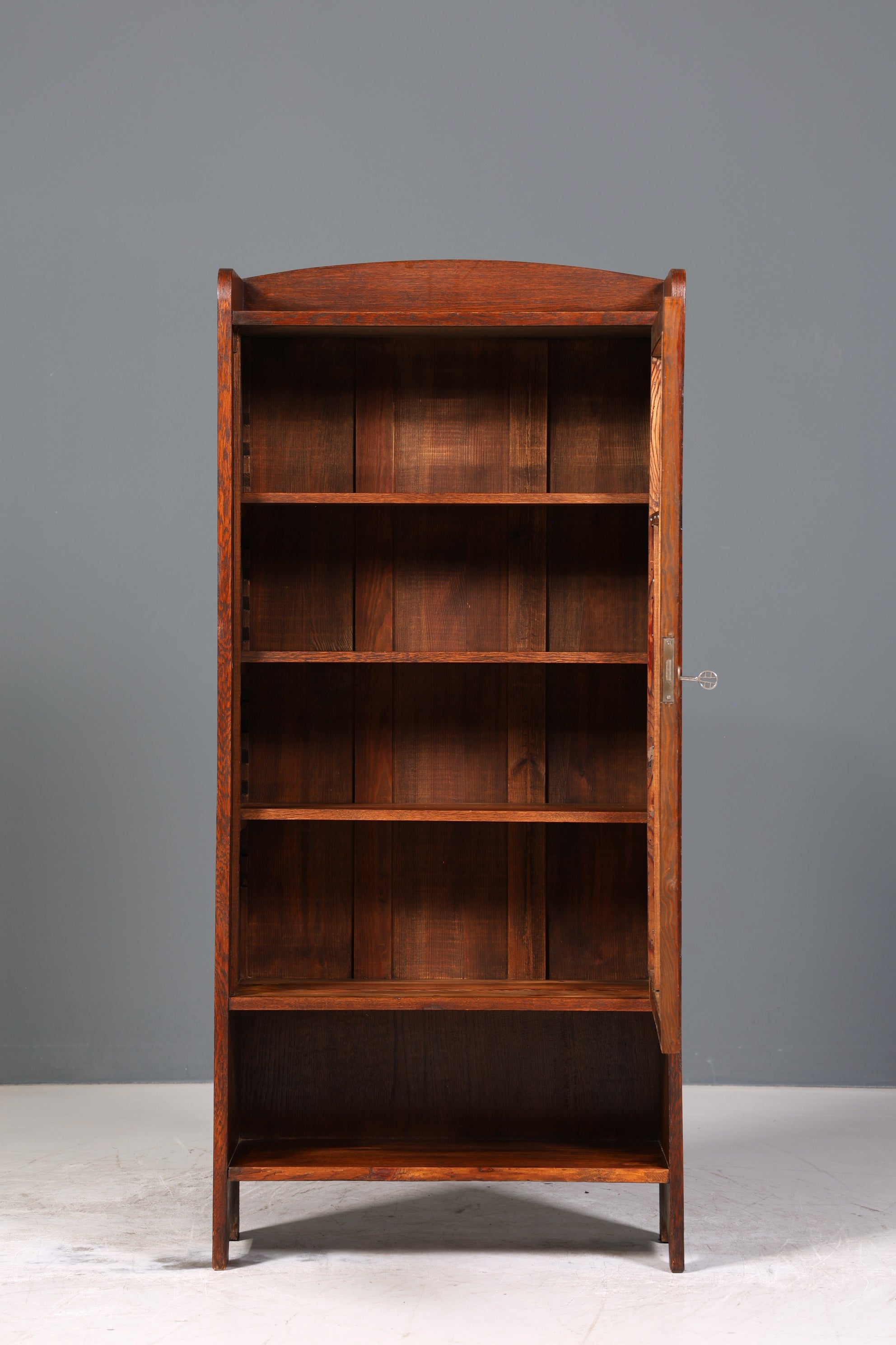Traumhafte Jugendstil Vitrine Antike Holz Bücherschrank Eiche Antik Schrank Geschirrschrank 2 von 6