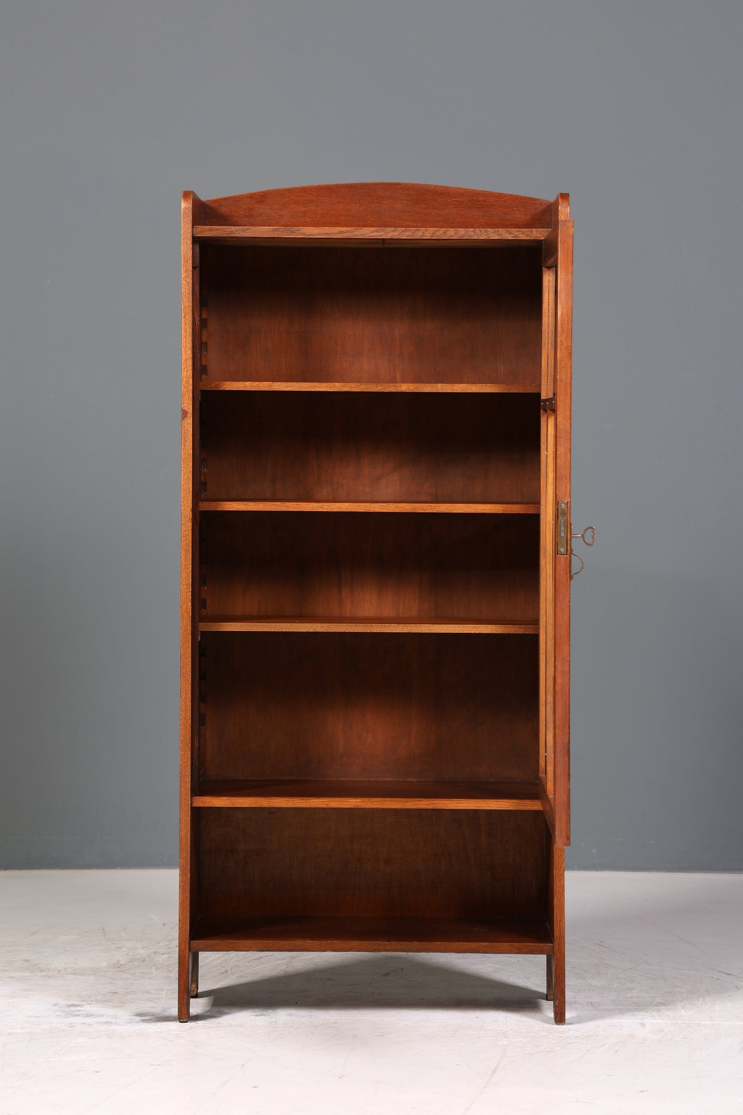 Traumhafte Jugendstil Vitrine Antike Holz Bücherschrank Eiche Antik Schrank Geschirrschrank 3 von 6