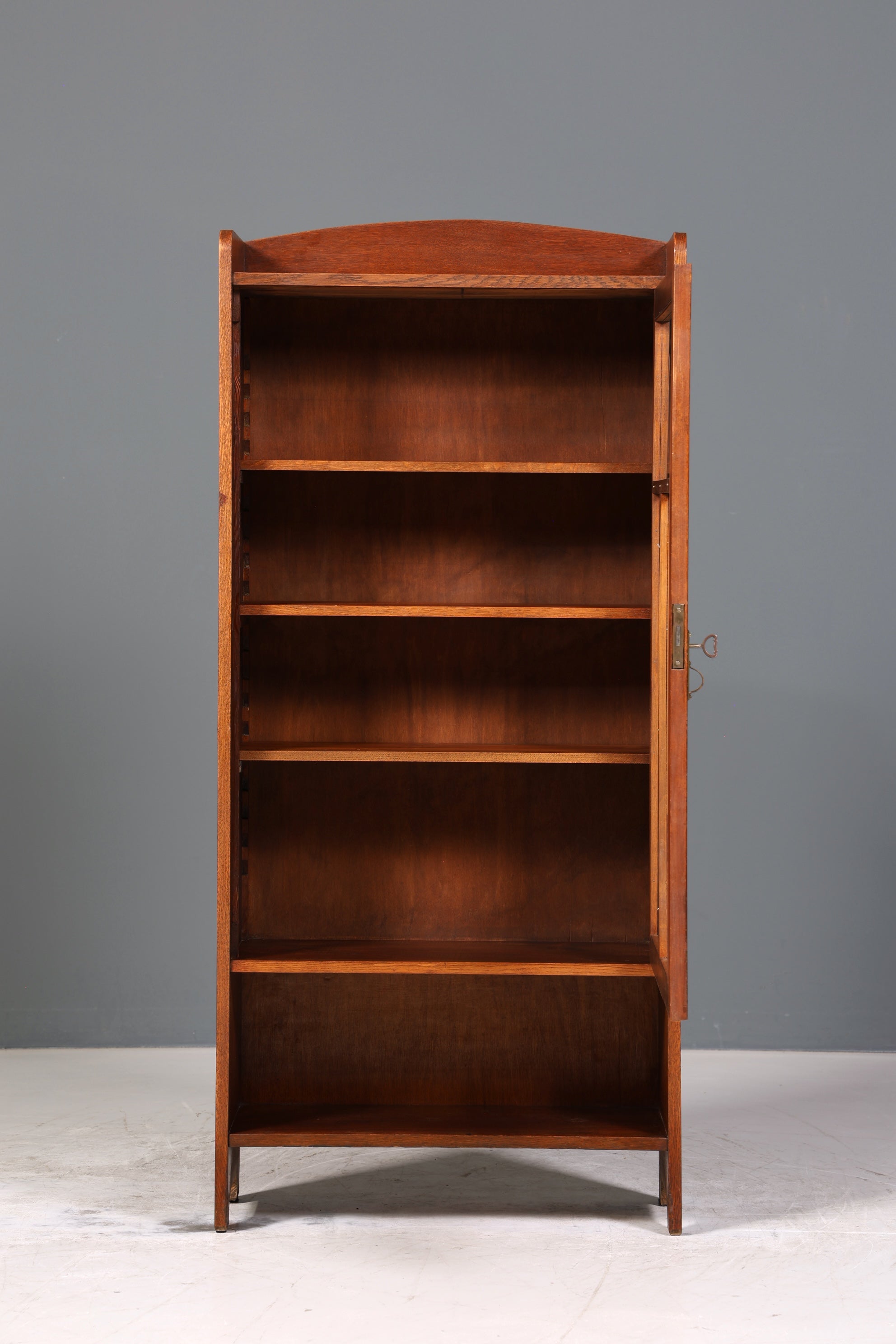 Traumhafte Jugendstil Vitrine Antike Holz Bücherschrank Eiche Antik Schrank Geschirrschrank 3 von 6