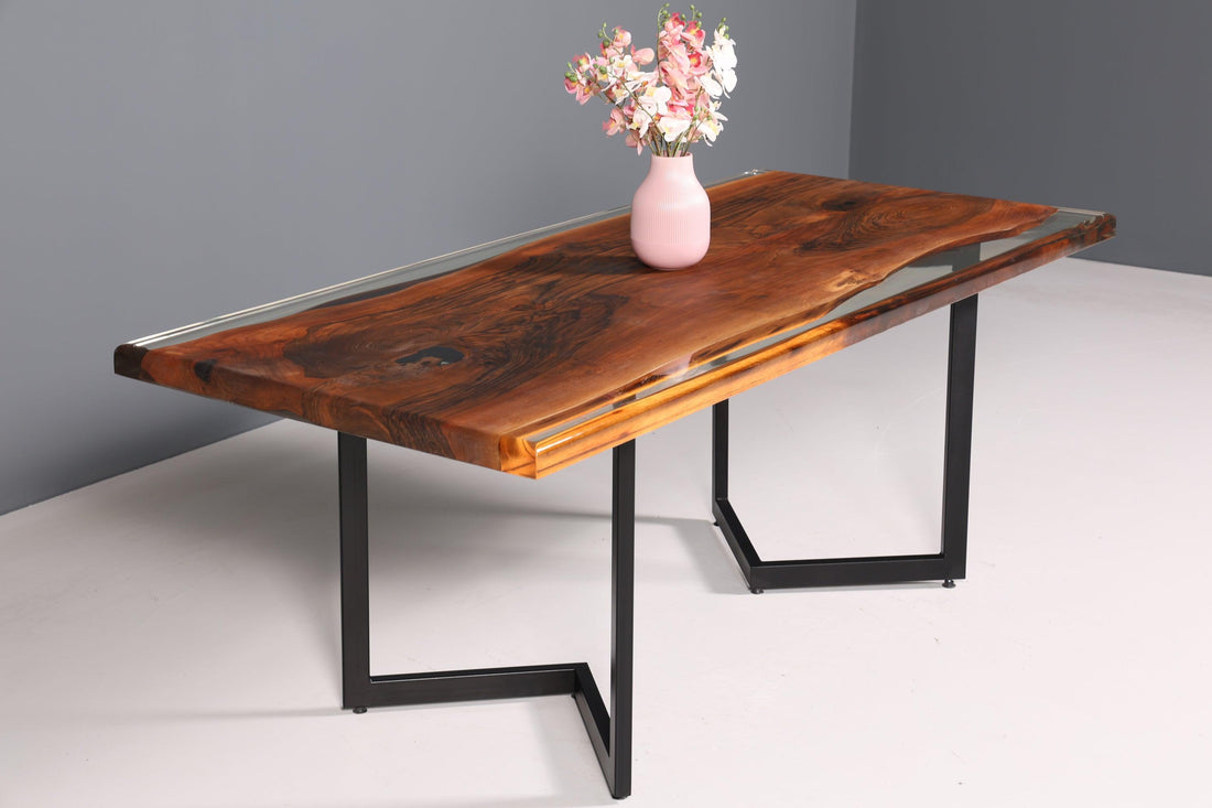 Beeindruckender Epoxidharz Tisch 200-90cm Nussbaum Esszimmer Tisch River Table Küchentisch