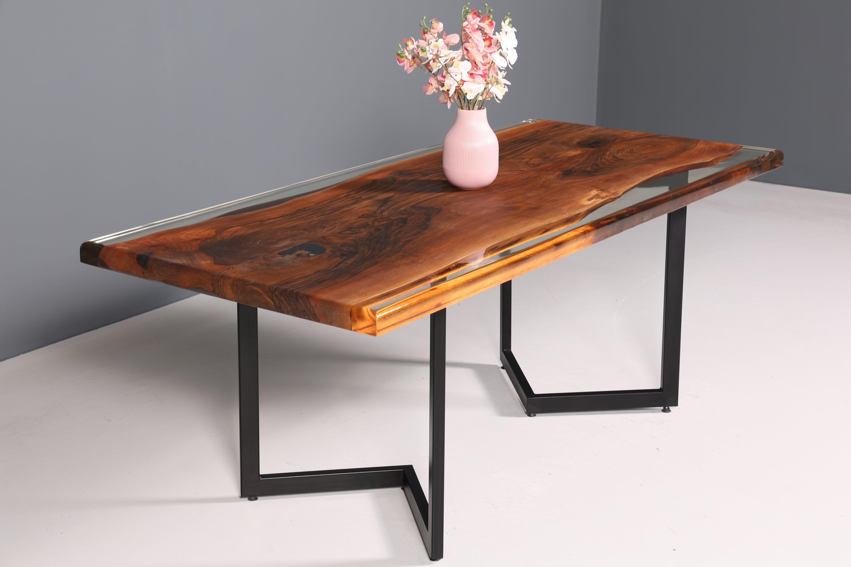 Beeindruckender Epoxidharz Tisch 200-90cm Nussbaum Esszimmer Tisch River Table Küchentisch