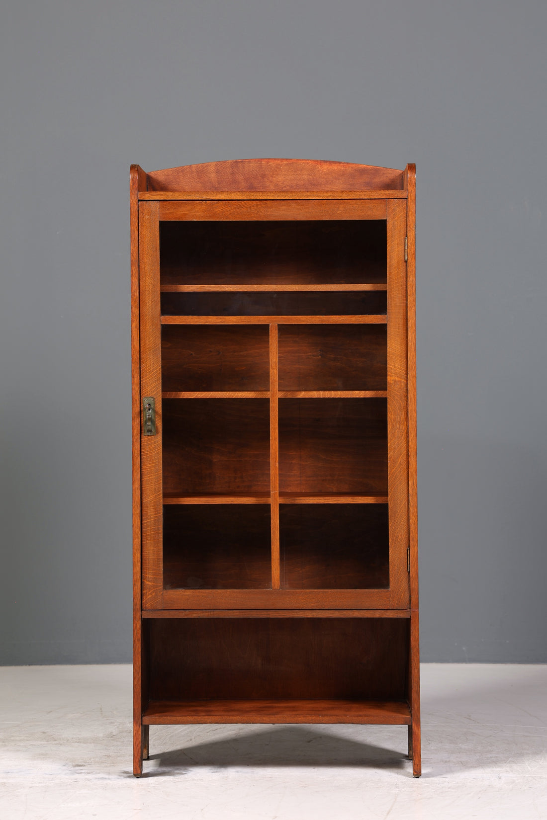 Traumhafte Jugendstil Vitrine Antike Holz Bücherschrank Eiche Antik Schrank Geschirrschrank 5 von 6