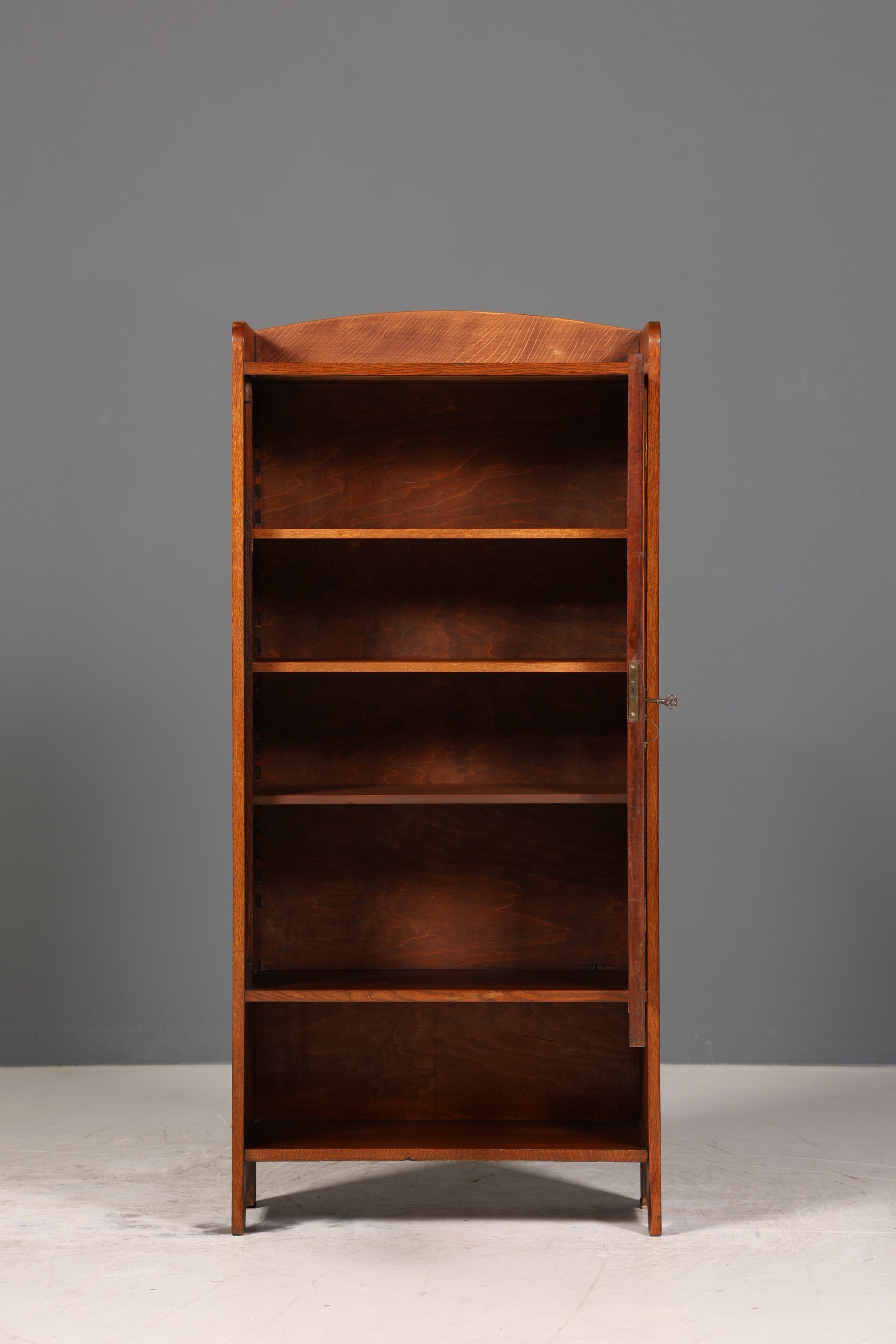Traumhafte Jugendstil Vitrine Antike Holz Bücherschrank Eiche Antik Schrank Geschirrschrank 6 von 6