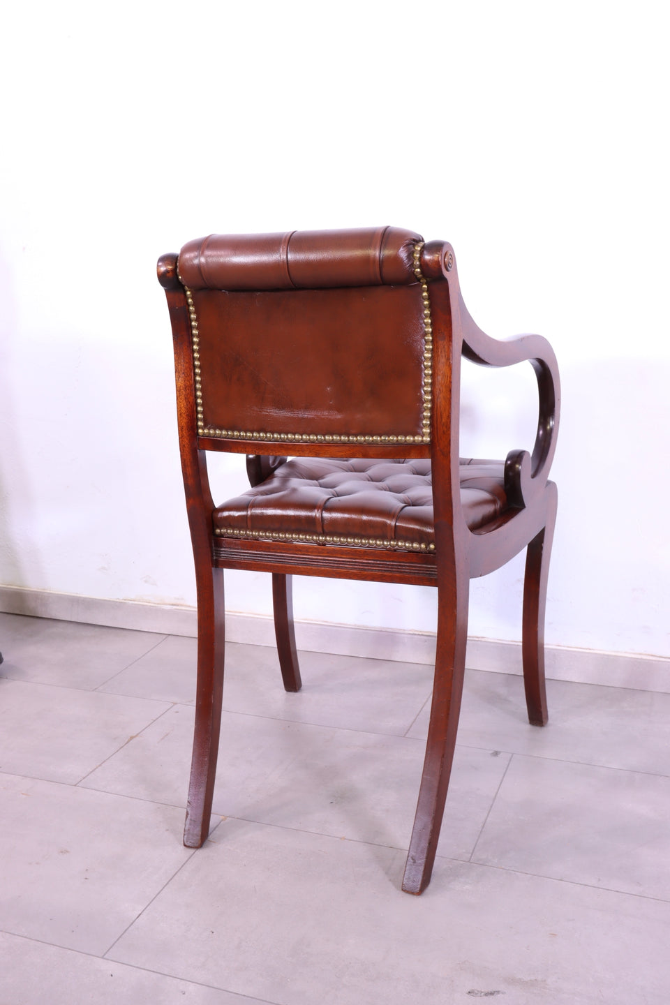 Original Chesterfield Armlehnstuhl Bevan Funell Repodux Englisch Büro Stuhl