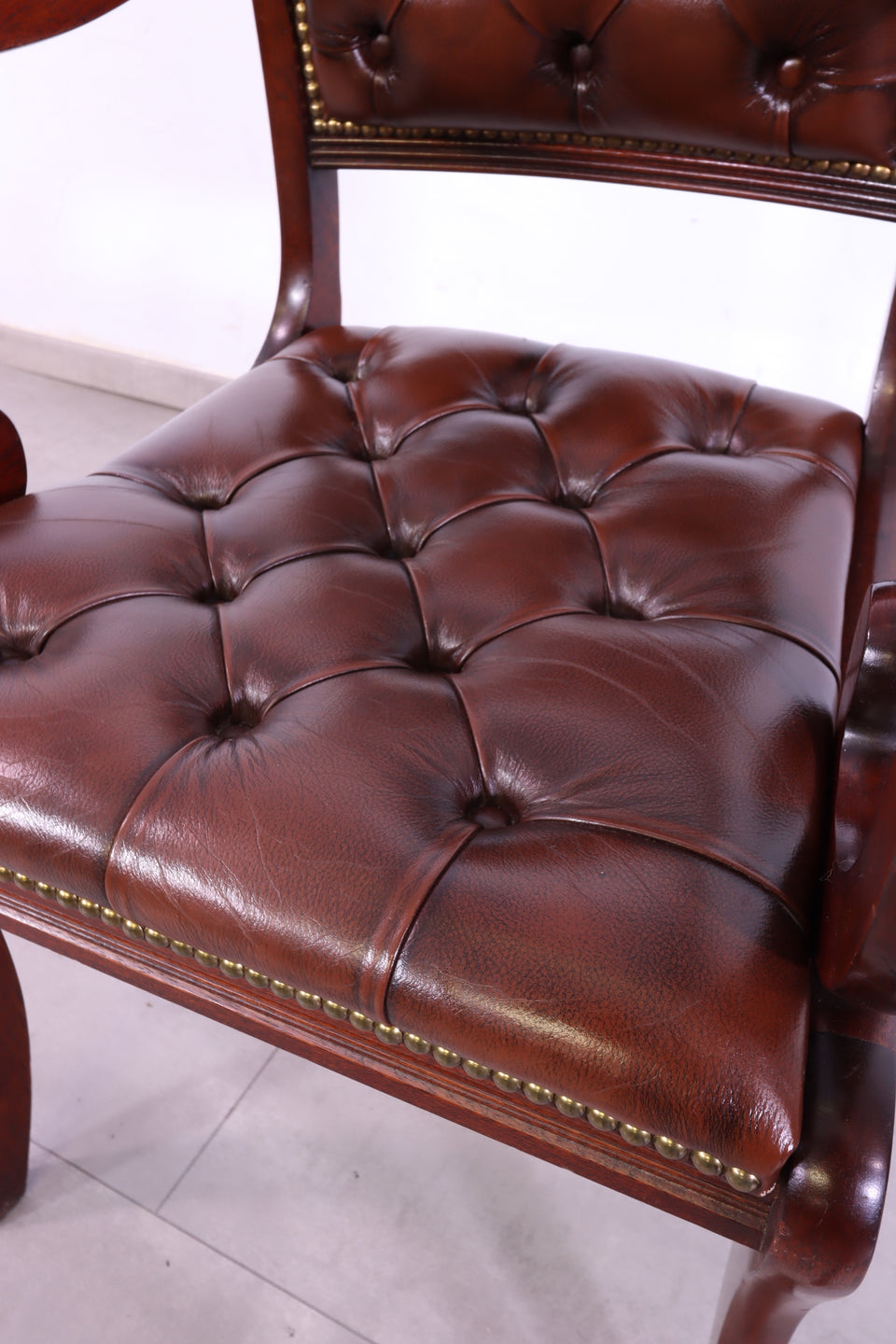 Original Chesterfield Armlehnstuhl Bevan Funell Repodux Englisch Büro Stuhl