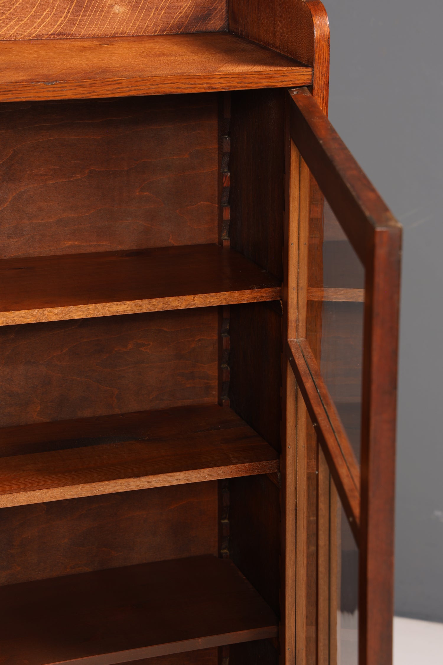 Traumhafte Jugendstil Vitrine Antike Holz Bücherschrank Eiche Antik Schrank Geschirrschrank 6 von 6