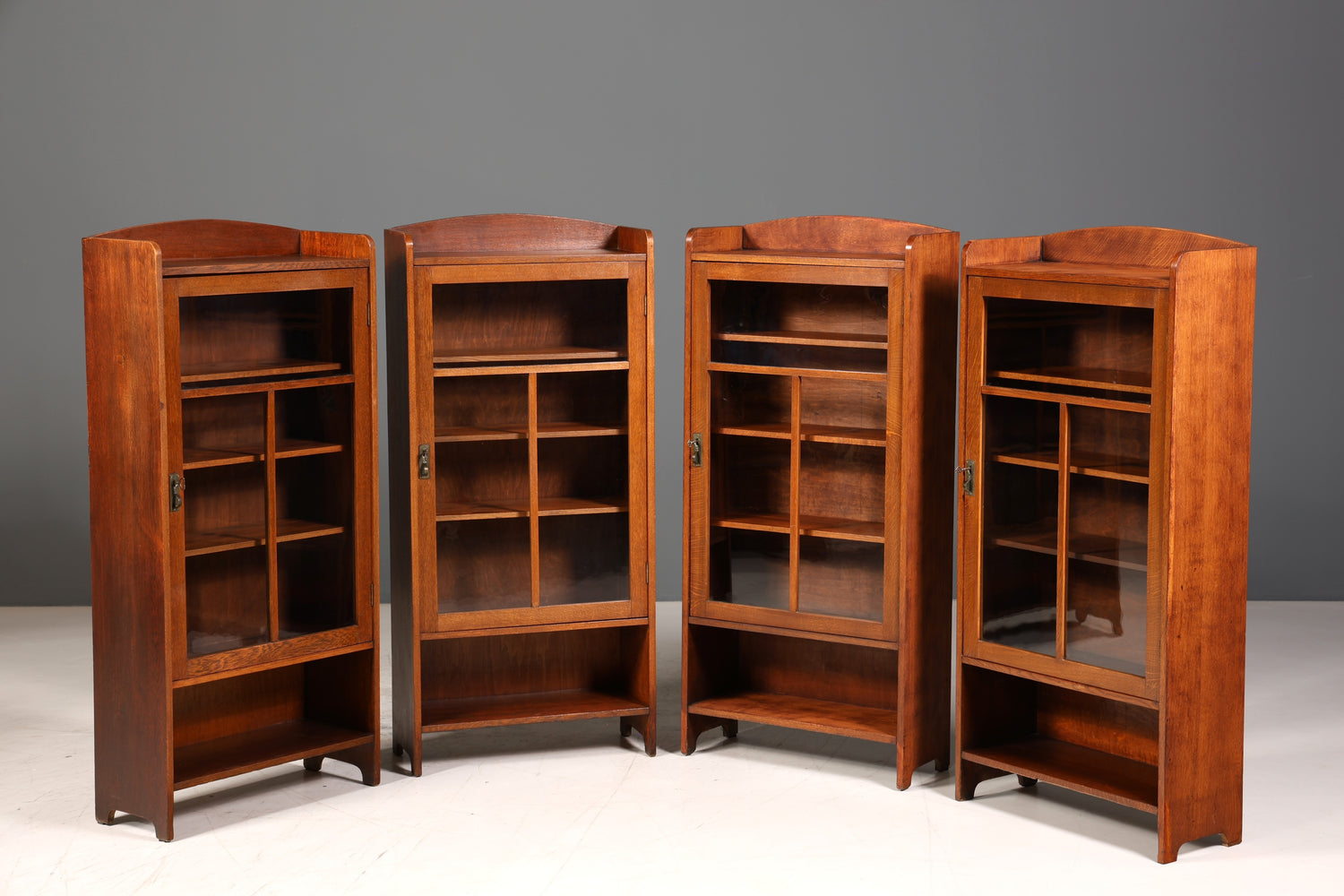 Traumhafte Jugendstil Vitrine Antike Holz Bücherschrank Eiche Antik Schrank Geschirrschrank 1 von 6