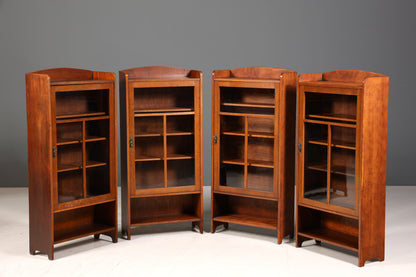 Traumhafte Jugendstil Vitrine Antike Holz Bücherschrank Eiche Antik Schrank Geschirrschrank 1 von 6