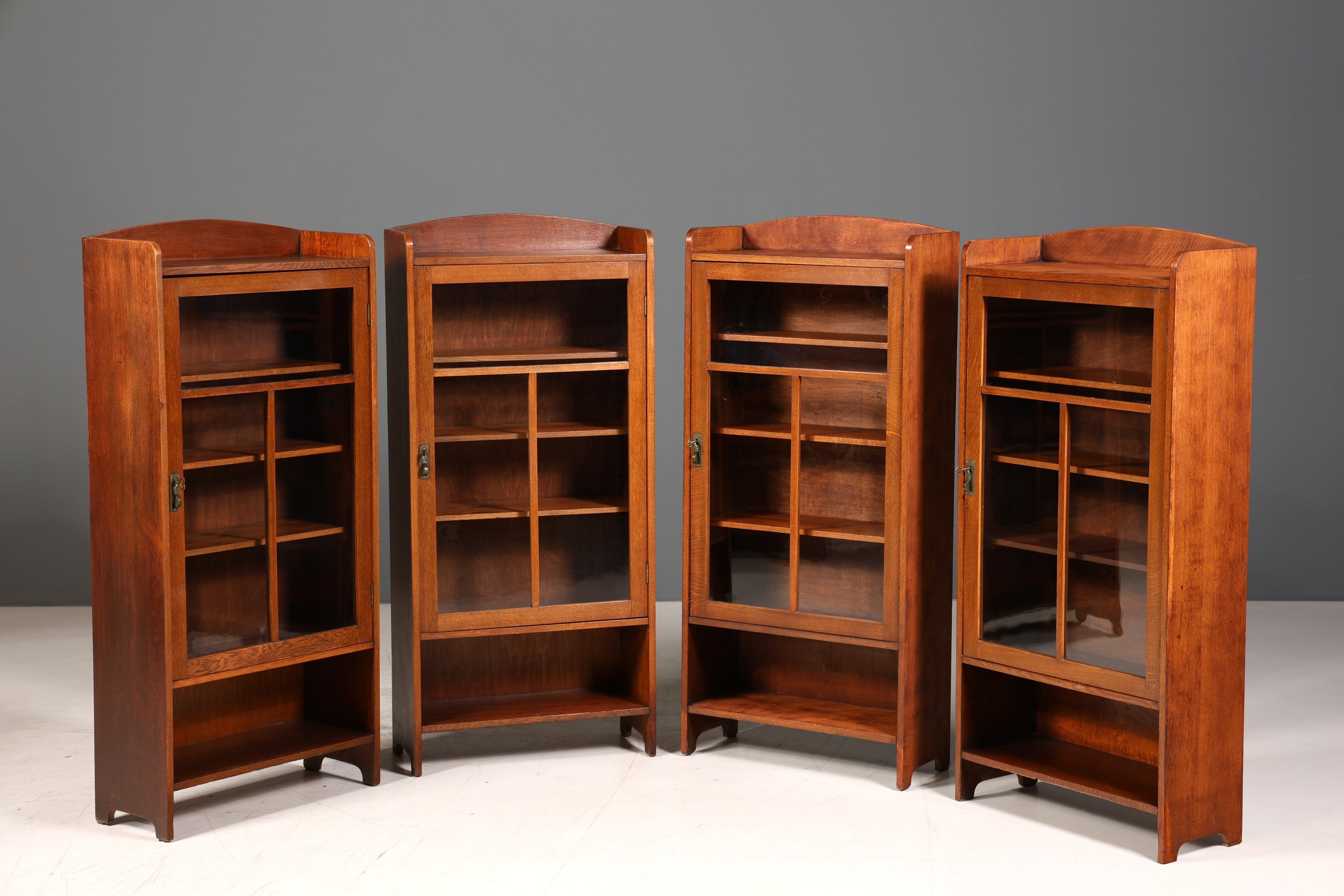 Traumhafte Jugendstil Vitrine Antike Holz Bücherschrank Eiche Antik Schrank Geschirrschrank 2 von 6