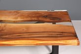 Wunderschöner Epoxidharz Tisch 220-90 cm Epoxy Nussbaum massiv Holz Esszimmer Tisch