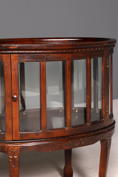 Wunderschöner filigraner Chippendale Barschrank echt Holz Teeschrank im Jugendstil Vitrine