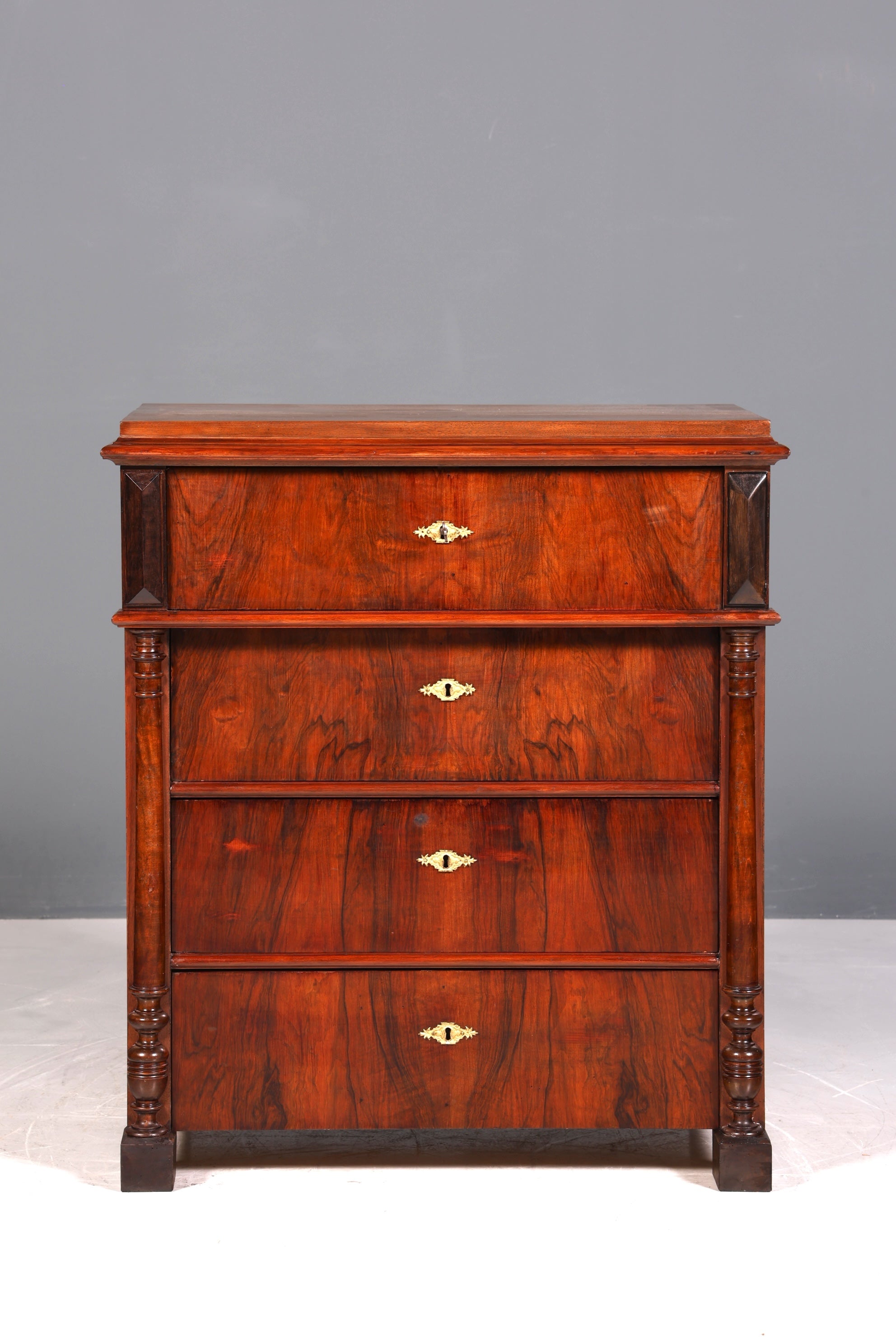 Edle Gründerzeit Kommode Louis Philippe Schubladen Kommode Vertiko Sideboard um 1880