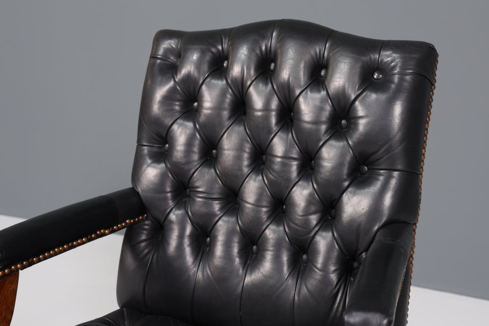 Original Chesterfield Leder Sessel Englisch Schreibtisch Stuhl