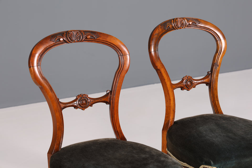 2x Traumhafte Louis Philippe Stühle um 1880 Biedermeier Stuhl Set Antik Sekretär Stühle