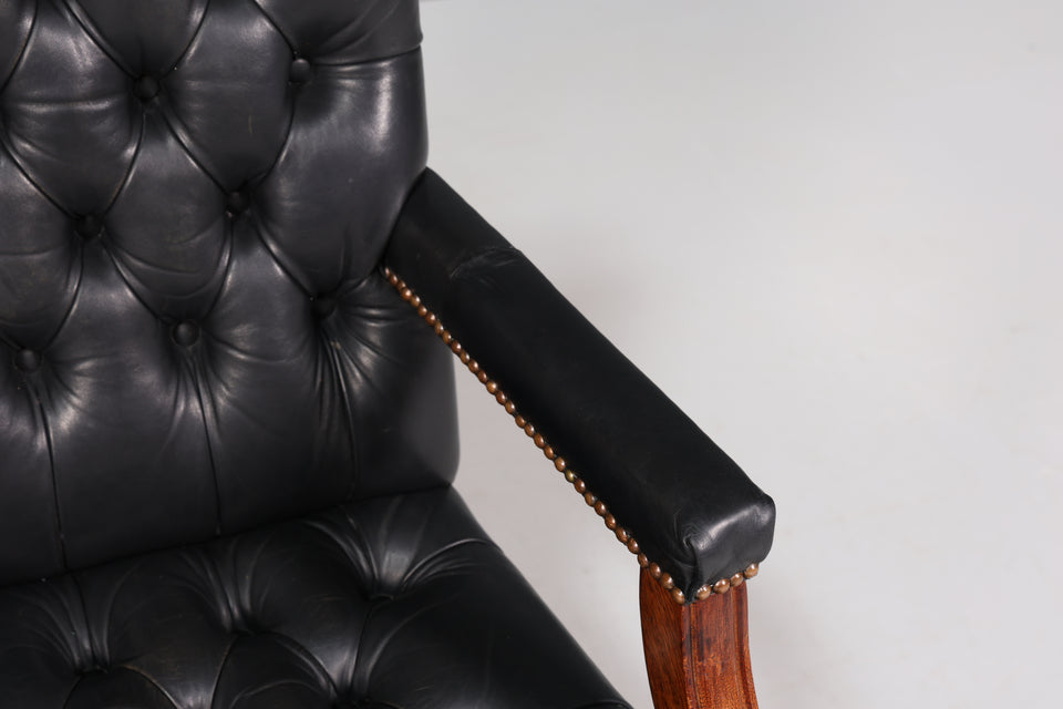 Original Chesterfield Leder Sessel Englisch Schreibtisch Stuhl
