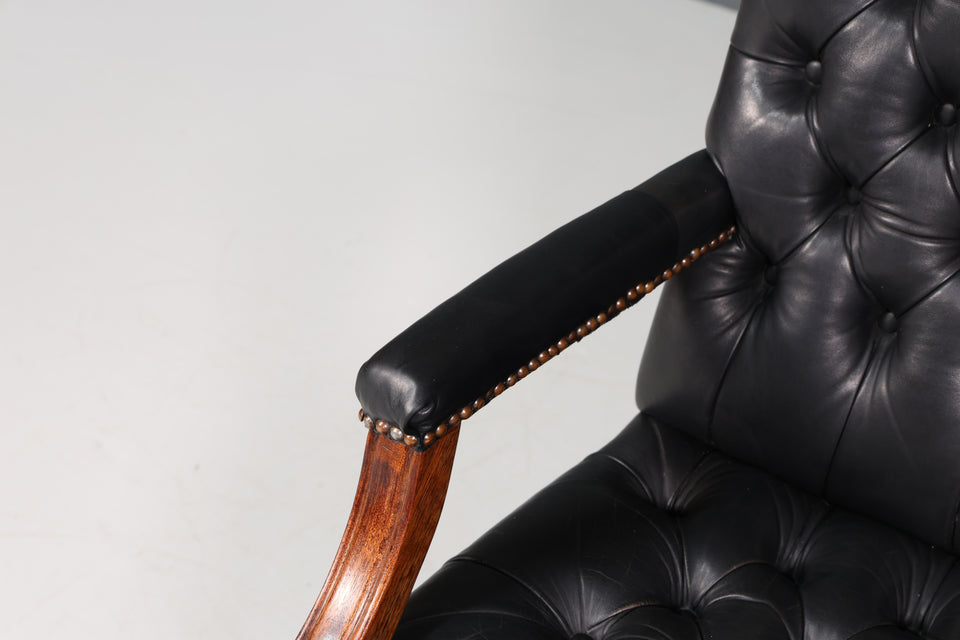 Original Chesterfield Leder Sessel Englisch Schreibtisch Stuhl
