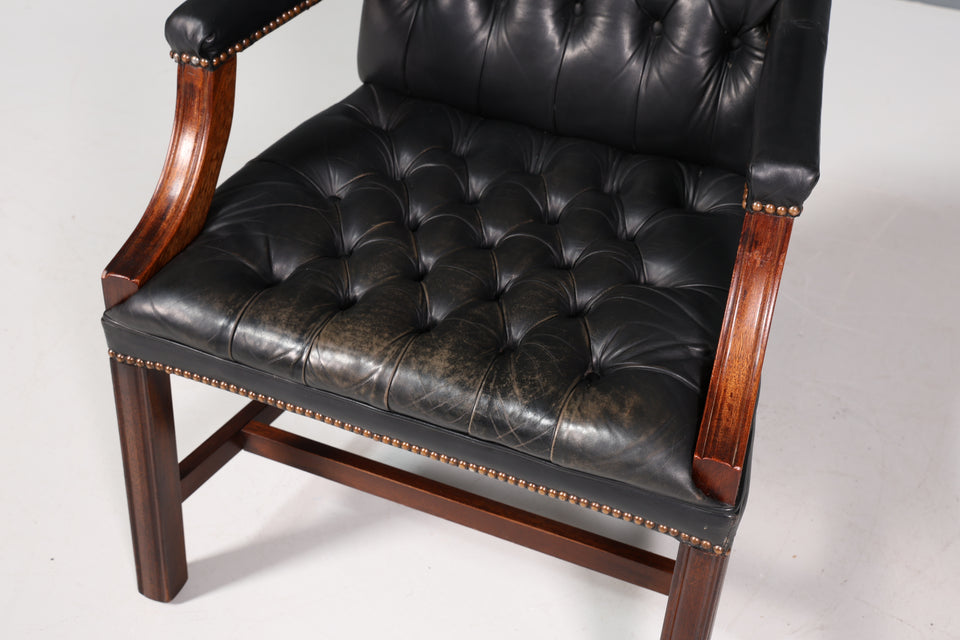 Original Chesterfield Leder Sessel Englisch Schreibtisch Stuhl