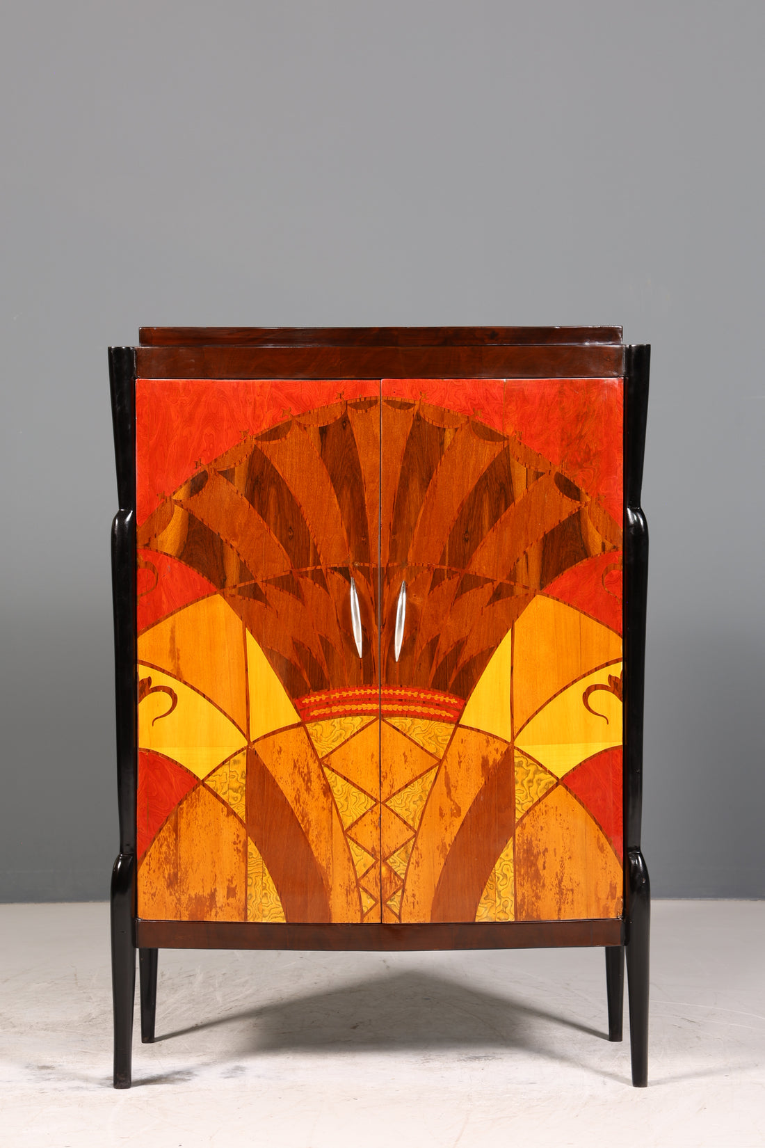 Art Deco Stil Highboard Schrank Kommode Vertiko Cabinet Sun