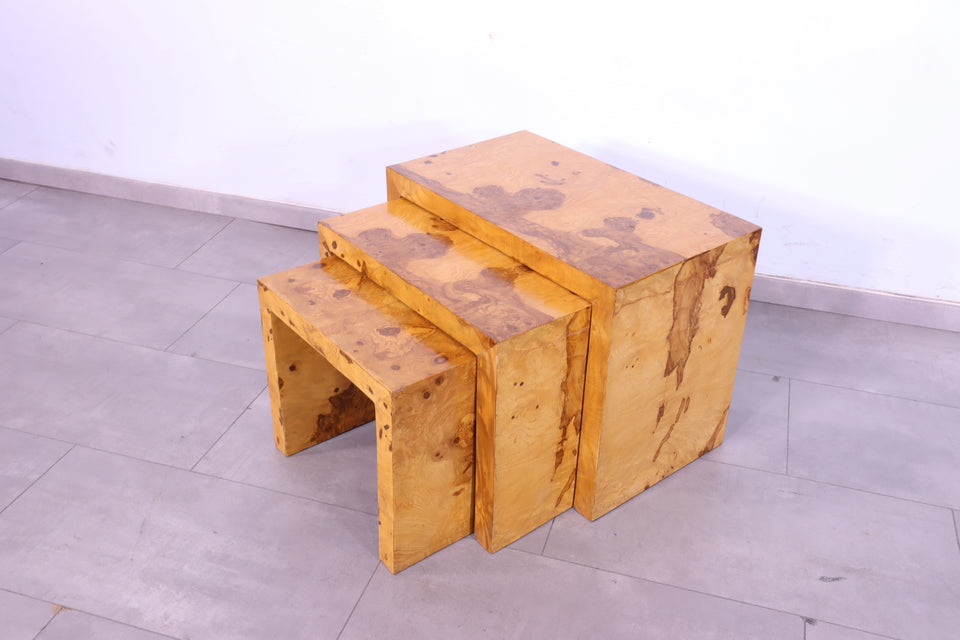 Stilvoller Biedermeier Stil Beistelltische Art Deco 3er Satz Tisch