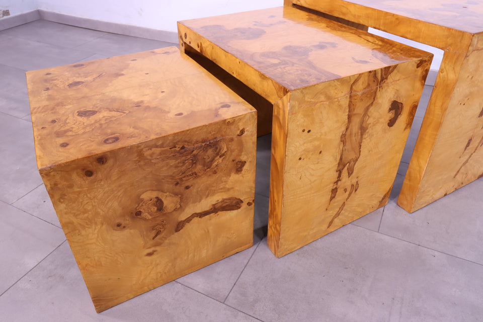 Stilvoller Biedermeier Stil Beistelltische Art Deco 3er Satz Tisch