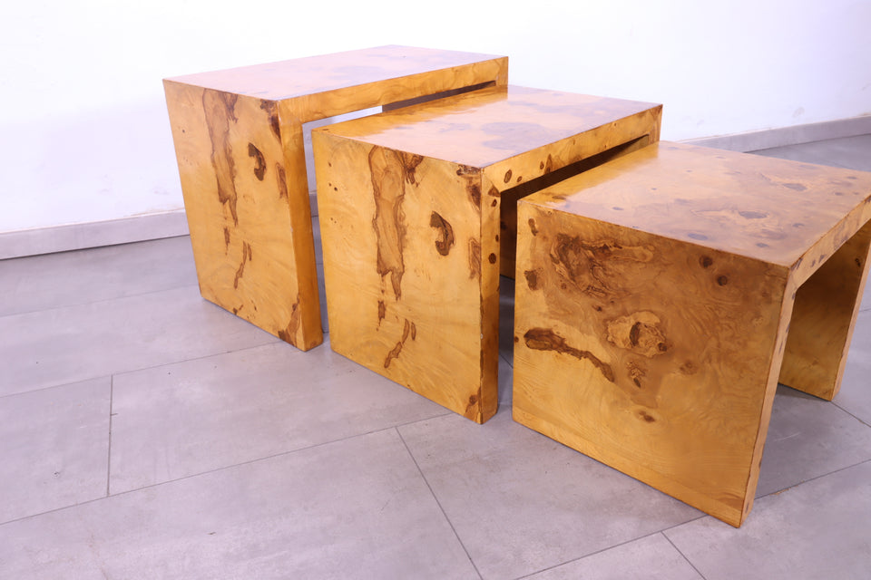 Stilvoller Biedermeier Stil Beistelltische Art Deco 3er Satz Tisch