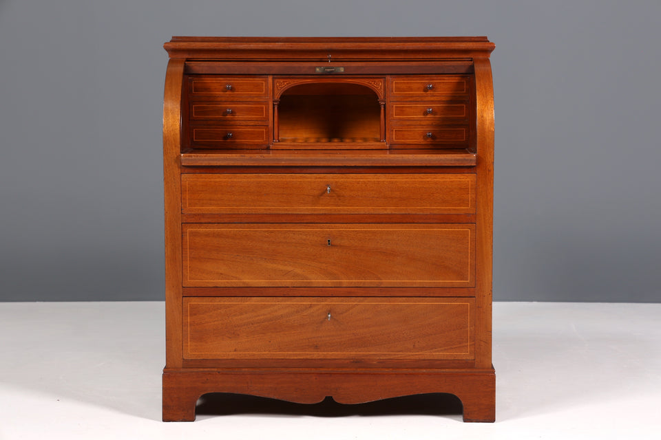 Stilvoller Spätbiedermeier Sekretär massiv Holz Louis Philippe Antik Kommode