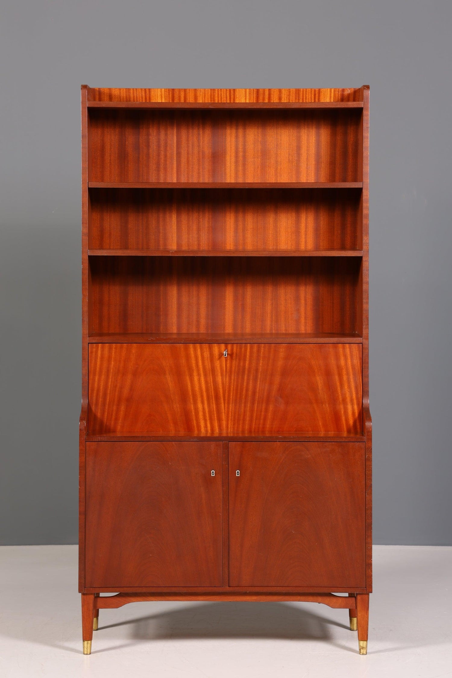 Traumhafter Mid Century Schrank Retro Sekretär Bücherregal Vintage Highboard Holz Regal 60er Jahre