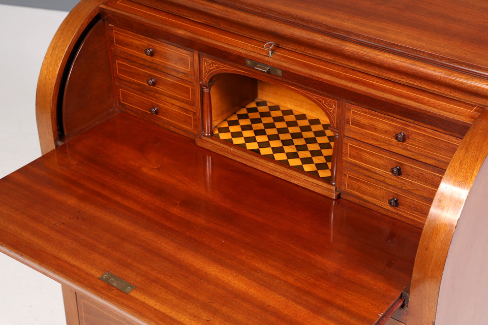 Stilvoller Spätbiedermeier Sekretär massiv Holz Louis Philippe Antik Kommode