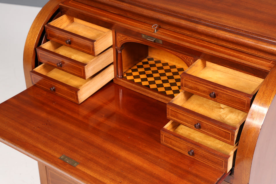 Stilvoller Spätbiedermeier Sekretär massiv Holz Louis Philippe Antik Kommode