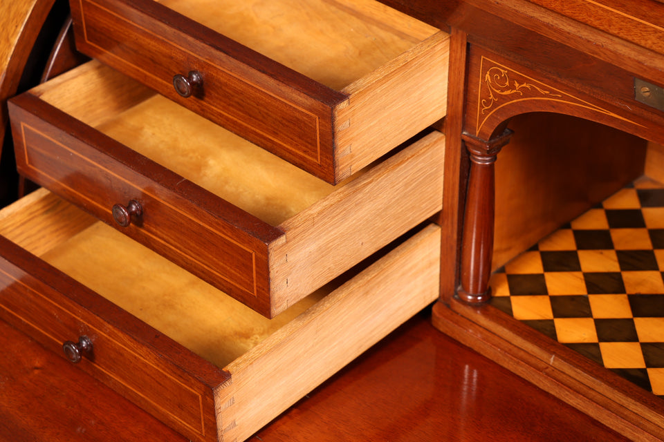 Stilvoller Spätbiedermeier Sekretär massiv Holz Louis Philippe Antik Kommode