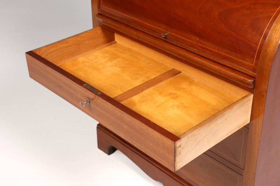 Stilvoller Spätbiedermeier Sekretär massiv Holz Louis Philippe Antik Kommode