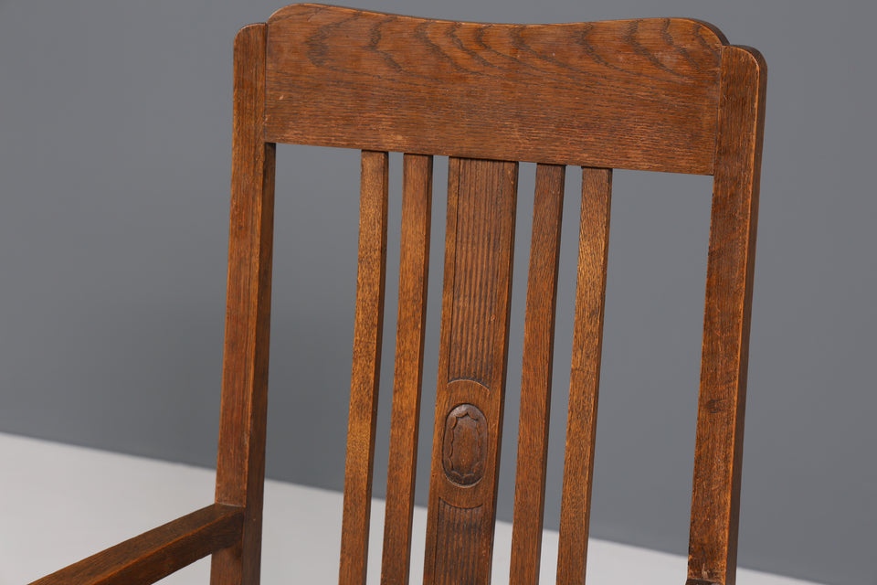 Wunderschöner Jugendstil Armlehn Stuhl Sessel Antik um 1910 Eiche 1 von 2
