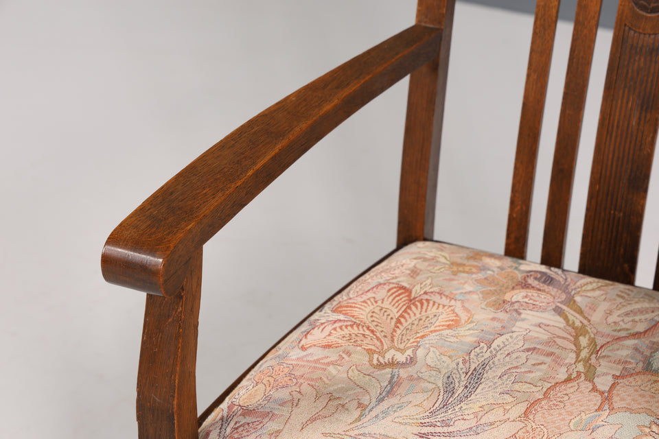 Wunderschöner Jugendstil Armlehn Stuhl Sessel Antik um 1910 Eiche 1 von 2